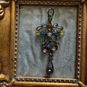 Multicolor Gemstone Vintage Style Pendant